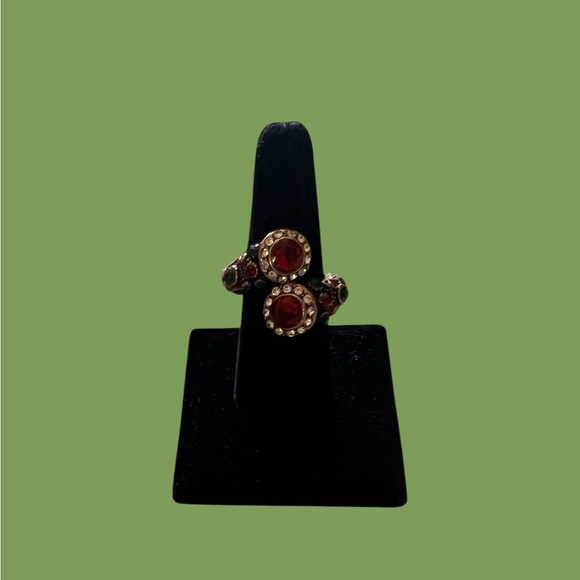 Vintage Red and Gold Tone Ring - Picture 3 of 3